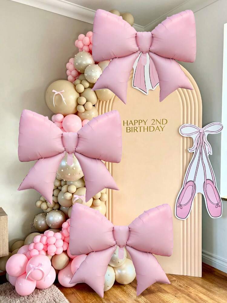 1/3 piezas de globos de aluminio con mariposas rosas mate de gran tamaño, adecuados para fiestas de princesa, decoración de cumpleaños, compromiso, boda, despedida de soltera, revelación de género, accesorios para sesión de fotos con tema de lazos, decoración de aniversario - Rosa - Añade 8