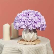 8 件白色绣球花人造花，带茎仿绣球花人造花头，适用于婚礼新娘订婚装饰、单身派对生日周年派对用品、美学房间装饰、家居装饰