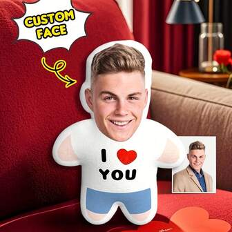 1 Customized Face Pillow, Men's And Women's Customized Photo Pillow, Customized Mini Pillow With Photos, Personalized Body Shape Pillow, Customized Funny Face Pillow, Personalized Shape Pillow, Custom Picture Pillow, Couple Birthday Gift, Anniversary Gift, Wedding Gift, Father's Day Gift, Couple Gift, Family, Mom, Dad, Boyfriend, Girlfriend, Gift For Her, Gift For Him, Multi-Functional