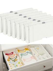 3pcs Dresser Drawer Storage Box, Plastic Drawer Divider For Dressers, Baby Clothes, Kitchen And Office Storage