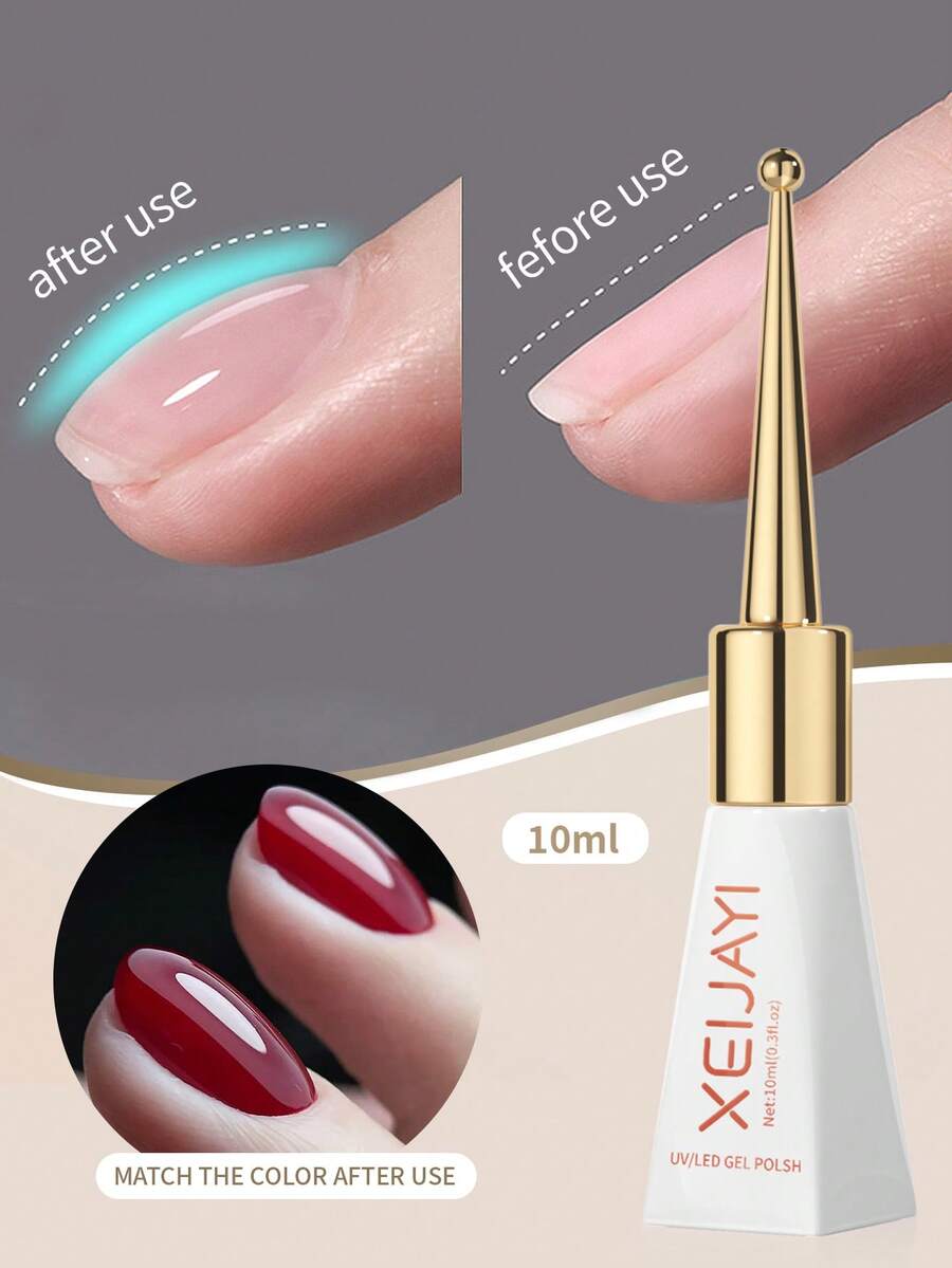 1 pieza 10ml Imprimación en gel de construcción que no requiere limpieza, gel base transparente de gel que se remoja en LED con acabado brillante y larga duración, base y capa superior para esmalte de uñas en gel, arte de uñas DIY para el hogar - transparente - Ver 1