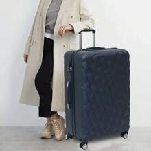 Deluxe Edition 28" Large Suitcases On 4 Wheels Lightweight Hard Shell Luggage Durable Check In Hold Luggage Built-In 3 Digit Combination - Navy - View 3