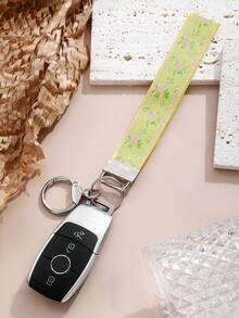 1 件锌合金编织钥匙扣和钥匙圈、腕带、女士汽车钥匙扣、优雅手提包吊坠钥匙扣、时尚编织钥匙扣、通用钥匙扣（由于光线和角度，实际颜色可能与照片略有不同） - 黃色 - 查看 5