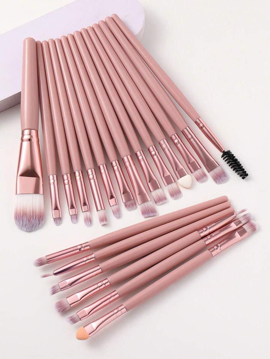 20 Stücke professionelles Make-up Pinsel Set inklusive Foundation, Lidschatten, Detail Gesichts-, Wimpern- und Augenbrauenpinsel, geeignet für flüssige Kosmetika