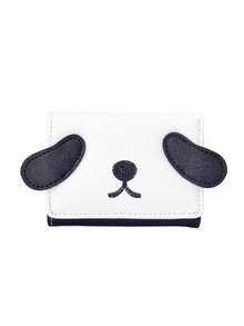 1pc Women's Fashion Compact Wallet INS Style Tri-Fold Coin Purse With Cute Dog Cartoon Design Slim & Short For Women Wallet Mini Wallet Purse Wallet Small Wallet Cute Wallet Wallet Wallet - Black and White - View 3