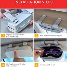 1pc Car Sun Visor Glasses Holder, Car Sunglasses Storage Box, Car Sun Visor Accessories, Eyeglasses Protective Storage Case, Car Organizer Accessory