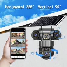 SWVW 4G Solar IP Camera 4G CCTV 12MP Dual Lens Triple Screen PTZ Auto Tracking 6K Curious Security Surveillance V380 Pro Camera, 4G Outdoor And Indoor Security Home Cameras, Wireless 4G Cameras, IP Cameras, PTZ Cameras, Ring Camera