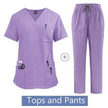 Wholesale Price Medical Suit For Women Surgical Gown Lab Coat With Pockets Dental Scrub Veterinary Uniform Soft Nursing Articles - 42168-灰色 - 查看 10