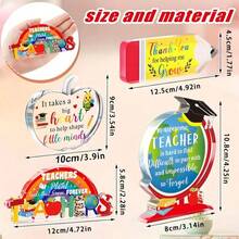 1 件 4 件/套教师节纪念礼物，适用于学校、教室、办公室桌面装饰、毕业派对教师感谢纪念品学校装饰学校惊喜宿舍装饰返校 - 多色 - 查看 4
