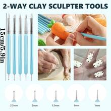 4pcs/5pcs/9pcs Silicone & Stainless Steel Clay Sculpting Tools, Clay Modeling & Sculpting Brushes For Embellishing, Imprinting, Nail Art, Polymer Clay