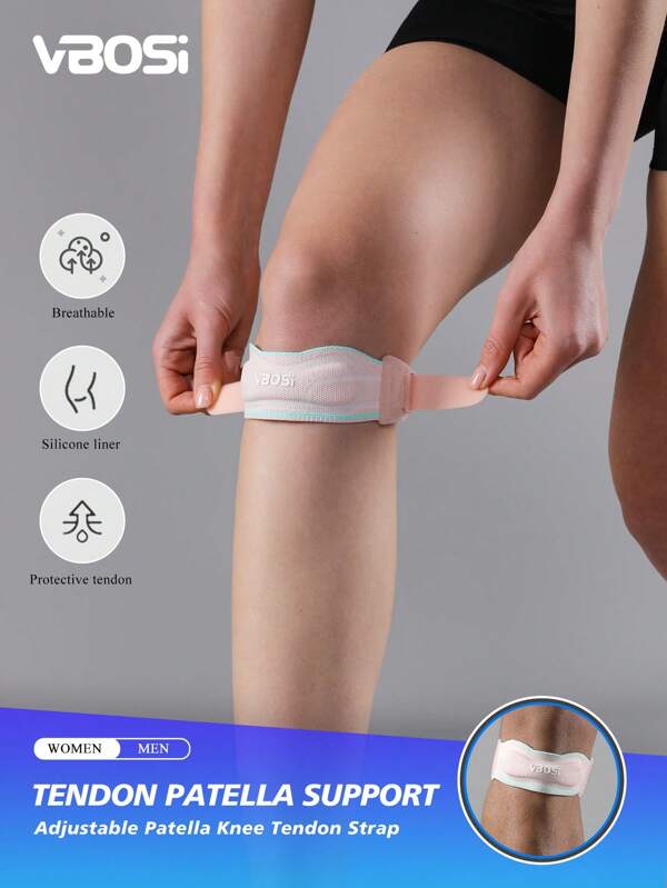 VBOSI 1 Pezzo Strap per ginocchio regolabile in maglia 3D - Supporto leggero e traspirante per sport e vita quotidiana per donne uomini, accessori palestra, supporto per ginocchio, ginocchiere per sport, ginocchiere per palestra