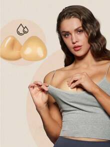 زوج من وسادات الصدر اللاصقة ذات الوجهين المعزولة القابلة لإعادة الاستخدام والمقاومة للماء للسباحة، وسادات الصدر الشفافة للحمالات الصدرية و البكيني المسمكة