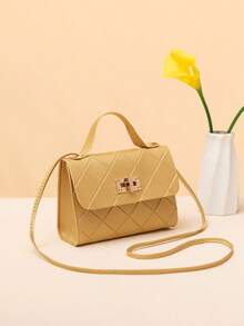 Fashion Women's Handbag, Satchel Shoulder Crossbody Mini Bag - Gold - View 3