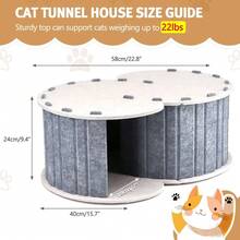 1PC Double Cat Flap Felt Cat Nest, Suitable For Hiding And Playing, Sleeping Round Cat Sweet Ring Tunnel Bed, Folding And Detachable Pet House, Suitable For Multiple Cats, Universal In All Seasons - Multicolor - View 3