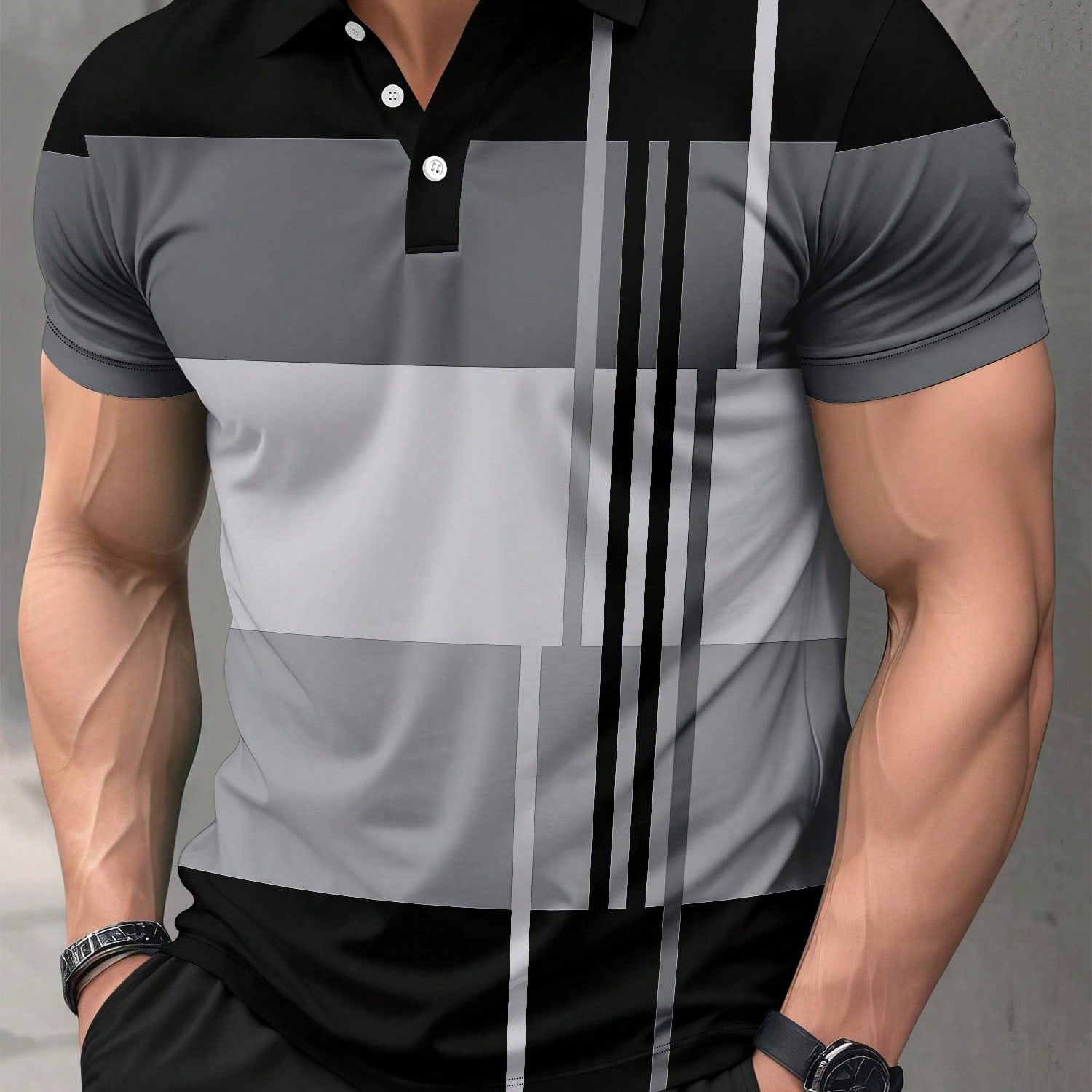 Camisa polo de manga corta de estilo casual formal para hombre de talla grande
