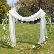 6.6FT 7.2FT Large Size Metal Round Balloon Arch Kit Decoration, Wedding Birthday Party Gold Metal Circle Decoration, Graduation Decoration Baby Shower Party Photo Background - 5.9FT(1.8M) - View 11