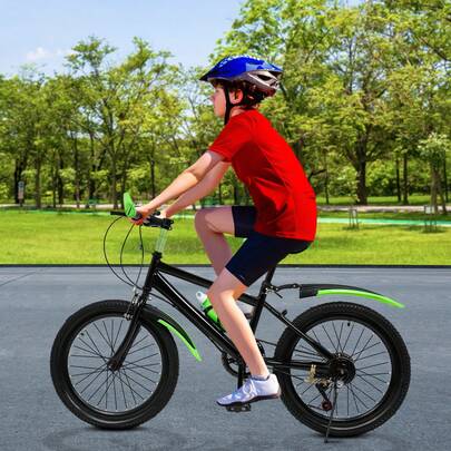 Bicicleta de montaña verde para niños de 20 pulgadas