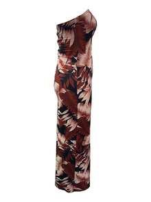 Summer Floral Print High Slit Maxi Wrap Dress - Black - View 7