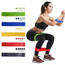 5pcs Portable Fitness Resistance Bands Elastic Set, Gym Pilates Yoga Bodybuilding Rubber Bands, Gym Home Strength Training Equipment Elastic Bands - Multicolor - View 9