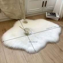1pc Cloud-Shaped Faux Wool Rug - Modern Minimalist Design, Suitable For Living Room, Bedroom And Home Decor - Soft Plush Surface, Machine Washable - Winter Gift, Thick Rug, Autumn/Winter Plush Rug, Thick Carpet, Entryway Decor, Bathroom & Kitchen Decor - Multicolor - View 4