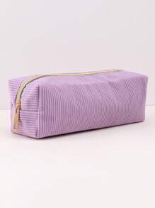 1 PIEZA Estuche para lápices de pana con transferencia térmica personalizada, estuche de almacenamiento de papelería con cremallera, accesorios de escritorio para el almacenamiento de aprendizaje, esenciales de regreso a la escuela (estuche de maquillaje) para estudiantes de secundaria, preparatoria, universidad y principiantes.