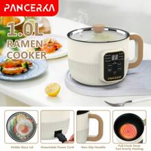 PANCERKA 1 Set de Olla Eléctrica de Capa Sencilla y Doble, 1.0 L Olla Eléctrica Multifuncional de Capa Antiadherente con Botón Mecánico Inteligente, Olla de Arroz Eléctrica para Uso Doméstico, Enchufe EU