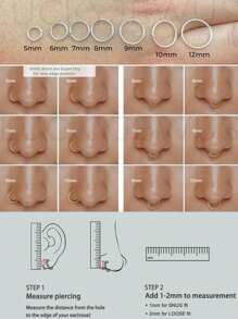 1 par de pendientes de aro de plata de ley 925 para orejas, aros simples para el piercing de orejas y nariz, aros para el labio para mujeres, uso diario para mujeres, el mejor regalo para novias, madres y hermanas