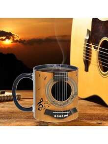 1 件，330ml/11oz 内部颜色黑色陶瓷独特吉他贝斯钢琴设计陶瓷咖啡杯适合音乐爱好者 - 2025 年新品，330ml/11oz 多功能陶瓷杯/咖啡杯/茶杯/牛奶杯/早餐杯/水杯 回到学校 - 黃色 - 查看 6