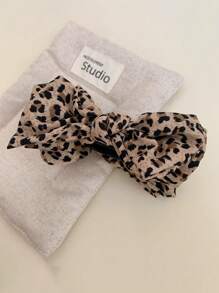 1 Stück schicke Leoparden-Muster Haarspange, große schicke Leoparden-Muster Haarspange, eleganter Polyester & Elastan Haarklippenknoten, - elegante Retro Doppelschicht große Schleifen-Haarklammer, elegante Schleife Ballkopfklammer für hochgestecktes Haar, Vintag-inspirierte Stoff-Haarspange für Pferdeschwänze und hochgestecktes Haar, Y2K-inspirierte PVC-Knoten-Haarspange für Frauen, perfektes Geschenk Haarklammern, Haarspangen