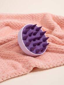 2支装头皮按摩洗发刷，硅胶洗发刷，柔软头皮清洁梳，美发工具，家居美容美发配件 - 粉紅+紫 - 查看 8