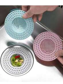 4pcs Random Color, Kitchen Sink, Bathroom Drainage, Bathroom Sink, Anti-Blocking Artifact With Filter Screen, Anti-Insect Cover And Kitchen Water Filter. - Multicolor - View 1