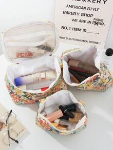 1个彩色大号花卉绗缝化妆包，时尚休闲大容量便携拉链化妆包，旅行度假必备化妆包，可收纳卫生巾、卫生棉、有线耳机、头戴式耳机、充电器、口红、化妆品、香水、护肤品和美容产品，家居装饰，钥匙，节日礼物，化妆包，小型化妆包，化妆包，圣诞礼物，收纳袋，手拿包/小手提包，化妆品收纳盒，收纳袋，刷子架，迷你收纳袋，大容量收纳袋，圣诞礼物，女士礼物创意，化妆包，旅行必备 - 彩色 - 查看 10