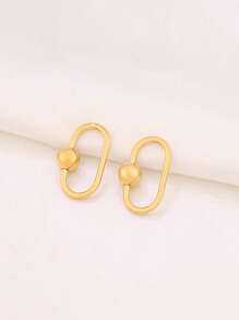 2pcs Stainless Steel Oval Screw Lock Clasp Findings Gold Geometric Carabiner Lock Hook Spiral Clasps For DIY Jewelry Necklace Bracelet Making Accessories Supplies