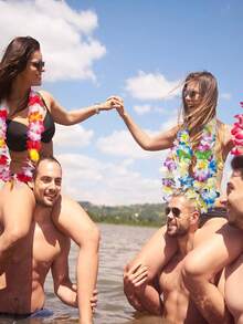 10pcs-Hawaiian Flower Lei Party Decoration,Leis For Luau Party - Colorful Hawaiian Leis Flower ,Hawaiian Leis Necklace Colorful Tropical Flower Garland, Hawaiian Leis Hawaiian Flower Wreaths For Hawaiian Themed Party Beach Luau Party Supplies For Summer Beach Pool Decoration Favour Supplies ﻿ - Multicolor - View 6