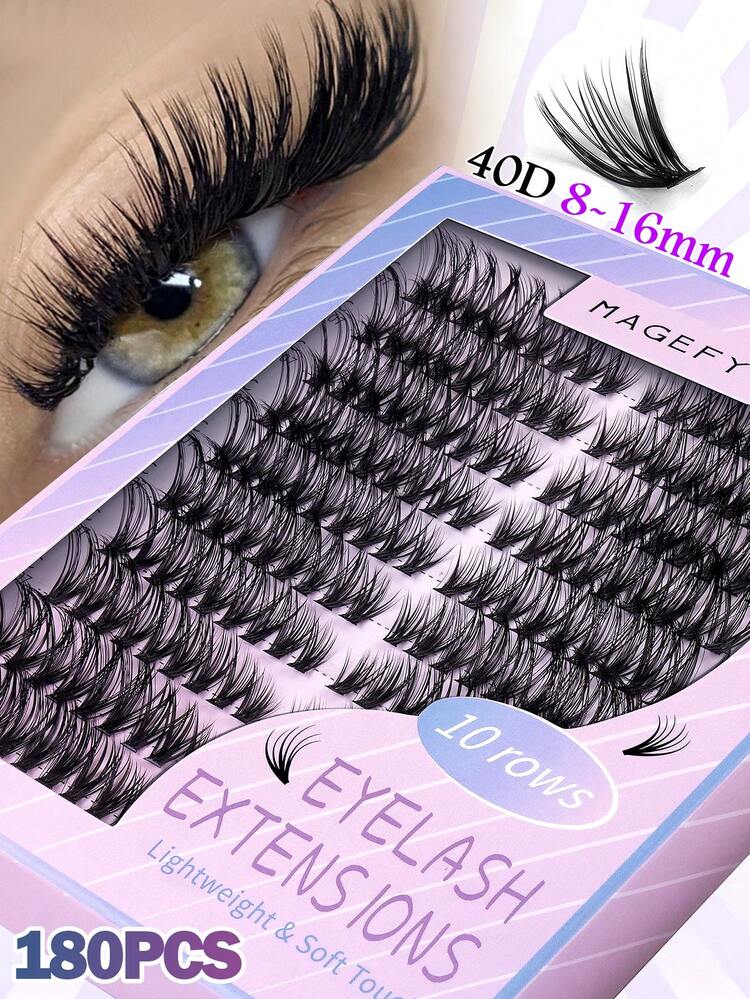 MAANGE Bộ 200/220/400 sợi mi giả, độ dày 10D/20D/30D/40D/60D, tự nhiên và mềm mại, mi giả tự làm, độ dài hỗn hợp 10-14mm, mi giả 3D mềm mại như lông chồn, dụng cụ trang điểm hàng ngày và khi đi du lịch. - C - Xem 16