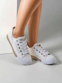 Women's -Leather Sneakers - Gold - View 1
