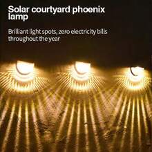 6 个 LED 半圆形太阳能栅栏灯：持久照明，易于安装，适用于户外道路和栅栏，- 友好型 6 个 LED 半圆形太阳能栅栏灯：利用阳光，节省能源