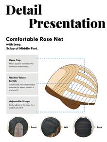 高品质舒适自然长直发女士假发 28 英寸长直发，金色亮点，无刘海，合成耐热纤维材料，适合度假、旅行、家庭聚会、角色扮演、日常佩戴