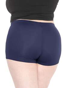 STRETCH IS COMFORT Women's And Plus Size Nylon Booty Shorts | Small - 3X - Navy Blue - View 2