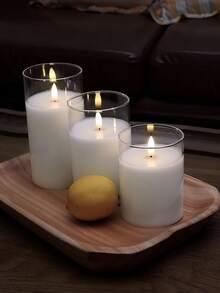 1 cái/3 cái Nến LED Có/Không Có Điều Khiển Từ Xa, Nến Không Ngọn Lửa, Máy Hâm Nến, Đèn Nến, Nến Ngọn Lửa Chuyển Động 3D Chạy Bằng Pin (Không Bao Gồm Pin), Thích Hợp Cho Lễ Hội, Đám Cưới, Quà Tặng, Lò Sưởi, Trang Trí Nhà Cửa (Trong Suốt, 3" X 4" 5" 6") - trắng - Xem 5