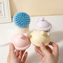 1pc Adorable Mini Hat-Shaped Silicone Shampoo Brush With Soft Massage Nodes - Skin-Friendly Hair Washing Comb Suitable For All Hair Types - Multicolor - View 4