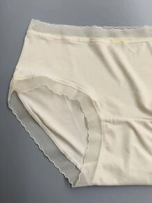 Paquete de 5 bragas de seda con lazo de talle medio súper delgadas para mujer