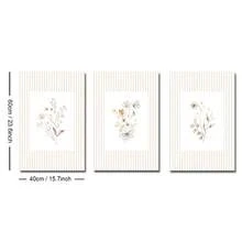 3 套无框波西米亚风植物花卉墙面艺术帆布海报复古印刷简约米色野花幼儿园绘画女孩房间装饰，现代家居装饰 - 彩色 - 查看 9