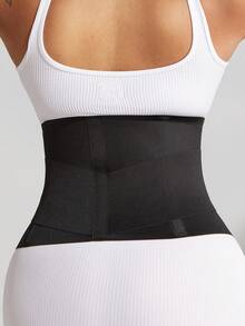 1 件女士加大码黑色束腰带，高压缩塑身束腰带