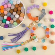 10 件 16 毫米/20 毫米木珠手工针织毛线球珠 DIY 钥匙扣手链非常适合 DIY 工艺品家居装饰 | 母亲节礼物生日礼物