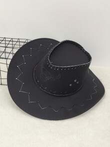 1pc New Summer Men's Windproof Leisure Wide Brim Sun Protection Hat, Suitable For Cycling, Hiking, Fishing, Outdoor Activities, Beach Walking, Fashion Drawstring Adjustable Randomized Design Sunny Hat - Multicolor - View 2