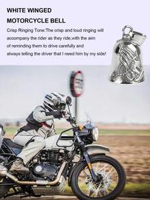 1 pezzo Ciondolo a forma di campana da motocicletta vintage - in lega di zinco placcata cromo - suono nitido e cristallino, amuleto portafortuna per motociclisti, accessorio ideale per gli appassionati di moto, placcatura elettrolitica per una finitura lucente e durevole, la campana nitida serve come promemoria di durante la guida, può essere usato come ciondolo per collana o portachiavi per esaltare lo stile personale, augurandoti buona fortuna nei tuoi viaggi - Fermaglio ornamentale - Visualizzare 2