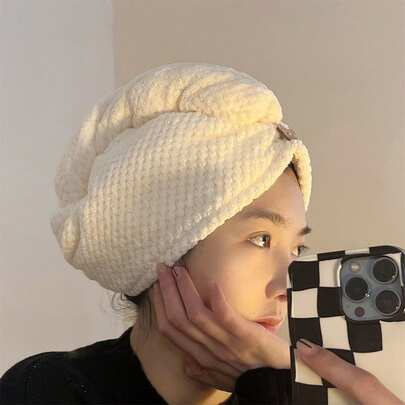 초흡수 헤어 타월 터번 - 부드러운 파인애플 텍스처 빠른 건조 헤어 랩 캡, 프리즈 방지 | 스파 품질 마이크로 화이버, 목욕, 체육관, 수영, 여행용 | 성별 무관 디자인, 가벼운 & 콤팩트한 살롱 액세서리 홈 욕실 장식 가을 장식 학교 준비 헤어 보닛