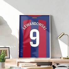 1 pieza Póster de temporada pop 2023 2024 Camiseta de fútbol Logotipo de estrella deportiva Decoración de pared moderna es perfecta para fans y decoración estética de la habitación Marco opcional