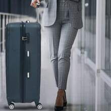 Deluxe Edition 28" Large Suitcases On 4 Wheels Lightweight Hard Shell Luggage Durable Check In Hold Luggage Built-In 3 Digit Combination - Navy - View 4